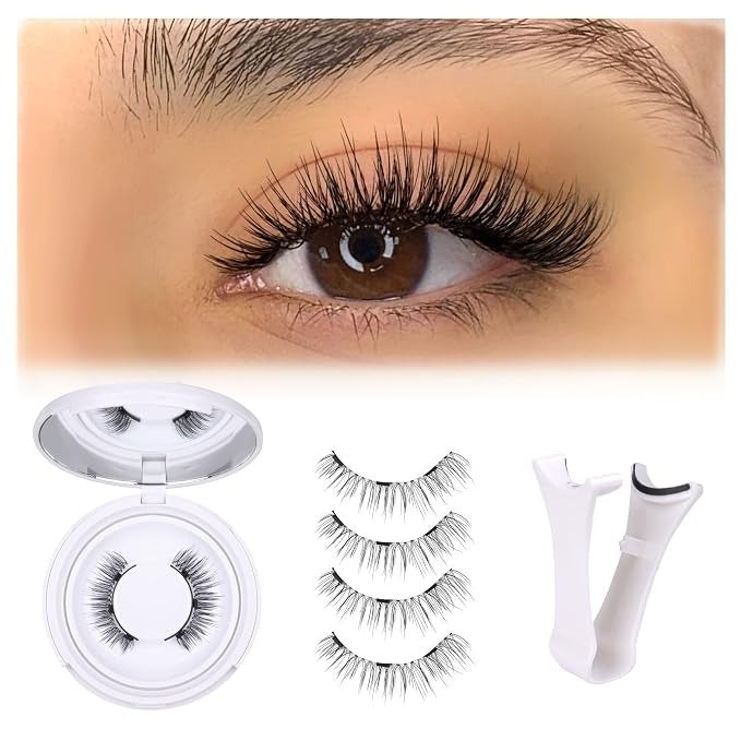 Magnetic Eyelashes Magnetic Lashes With Applicator No Glue Or Eyeliner Clear Band Lashes Wispy Magnetic Eyelashes Look Like Lash Extension Natural Lashes By TNFVLONEINS