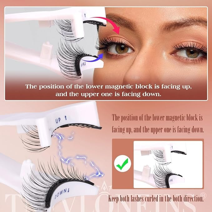 Magnetic Eyelashes Magnetic Lashes With Applicator No Glue Or Eyeliner Clear Band Lashes Wispy Magnetic Eyelashes Look Like Lash Extension Natural Lashes By TNFVLONEINS