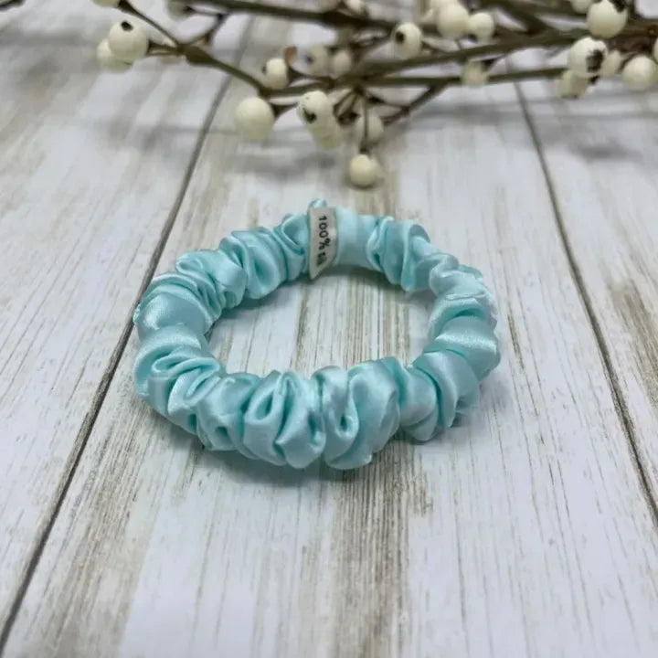 5PCS Satin Silk skinny scrunchies Hair Ties Girls Ponytail Holders Scrunchies Accessories for Woman