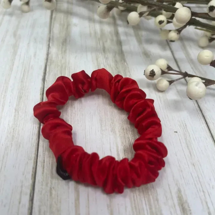 5PCS Satin Silk skinny scrunchies Hair Ties Girls Ponytail Holders Scrunchies Accessories for Woman
